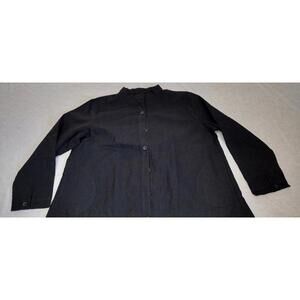 Mandarin Collar Black Aline Cotton Linen Jacket POCKETS XL Asian JingPin UNUSED